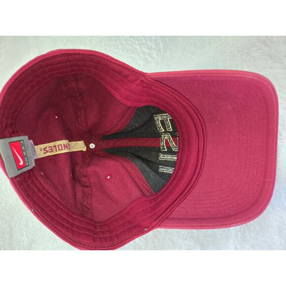 Nike Team Hat Florida State Seminoles Men’s OSFM Stretch Fitted Red FSU Cap - Picture 4 of 7